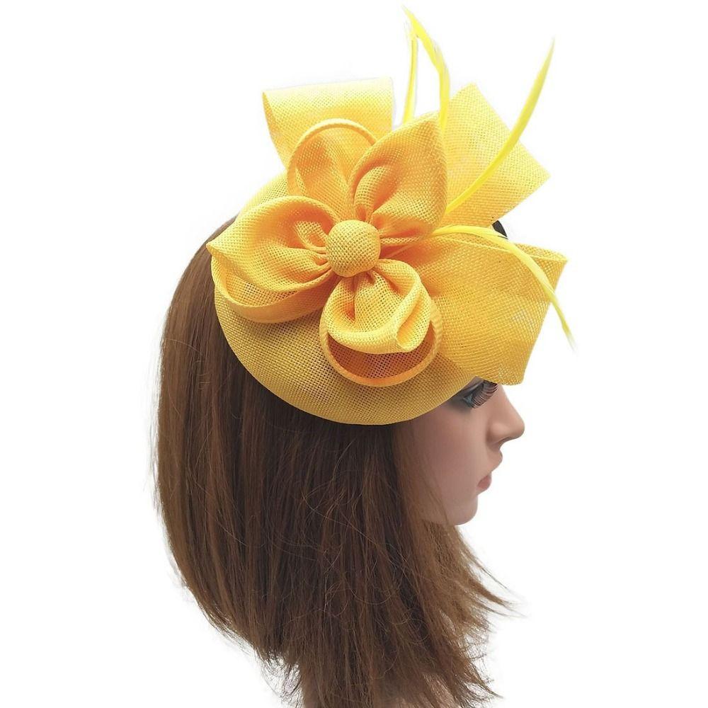 Solid Color Bride Headband Hepburn Style Wedding Headdress Fascinator Headpiece  Wedding Party