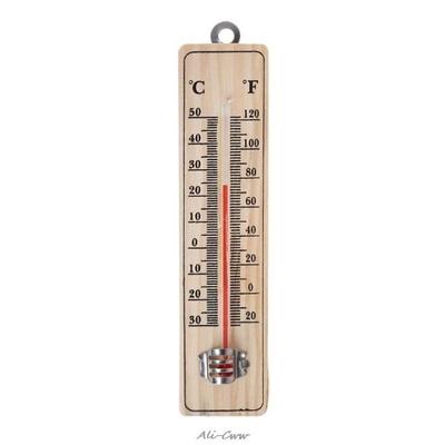 Termometru de perete - Nou - Interior/Exterior - Citire Celsius/Fahrenheit - Lemn - 15cm