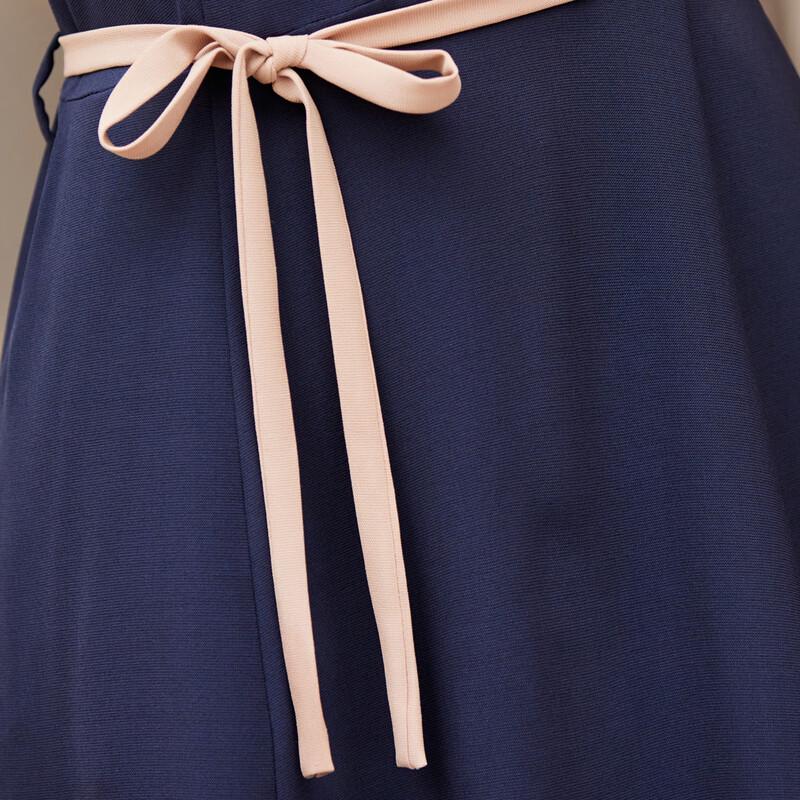 Pasite Women's Summer Color-block Lapel Shirt Dress