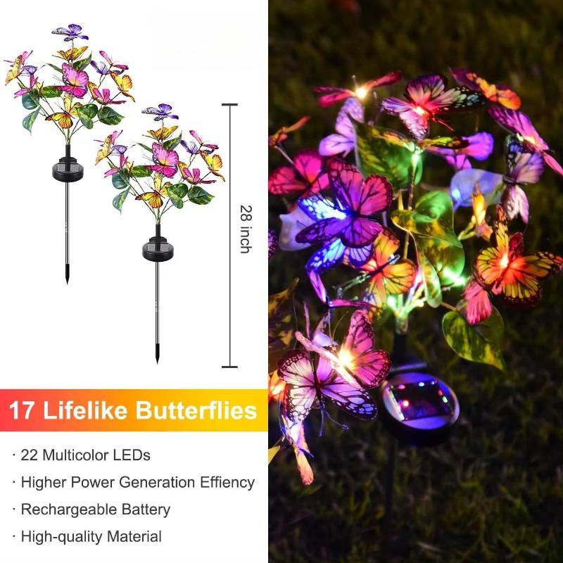 

Solar LED Butterfly Flower Lawn Light Outdoor Waterproof Simulation Butterfly Landscape Lamp Garden Path Home Christmas Decorative Light IP64 waterproof 1PC разноцветный