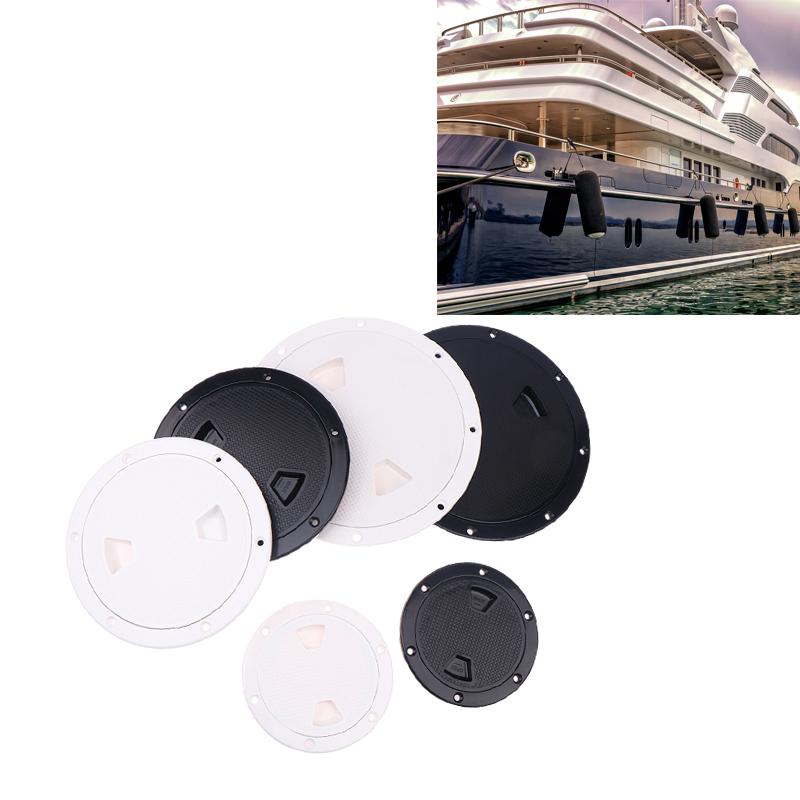 ABS Plastic Round Non-Slip Inspection Hatch Cover - 4''/6''/8'' Screw-Out Access Hatch with Detachable Cover for Kayaks & Yachts