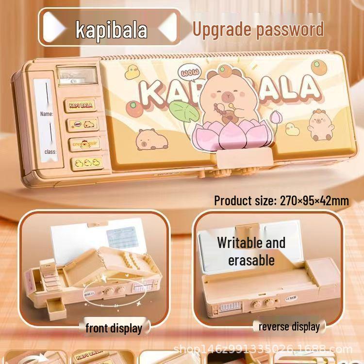 Children's Large Capacity Multifunctional Password Pencil Box for Boys and Girls