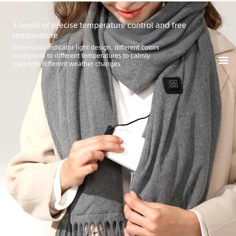 2025 USB Charging Electric Heated Scarf Rechargeable Adjustable Temperature Electric Winter Warmer Creative Unisex Warm Shawl