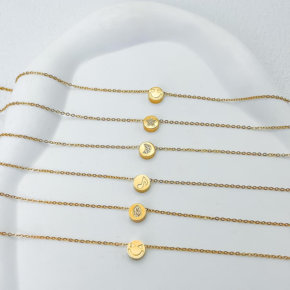 EManco Mini Delicate Round Jewelry Stainless Steel Gold-Plated Bracelet Simple Party Favors
