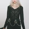 Gothic Waist Chain Alloy and PU Leather Body Chains with Rounded Circle Decor Body Straps Accessories for Women and Girl