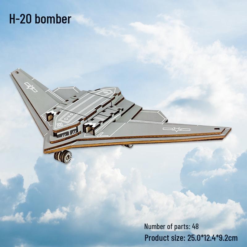 Wooden 3D Airplane Puzzle Educational DIY Toy for Children