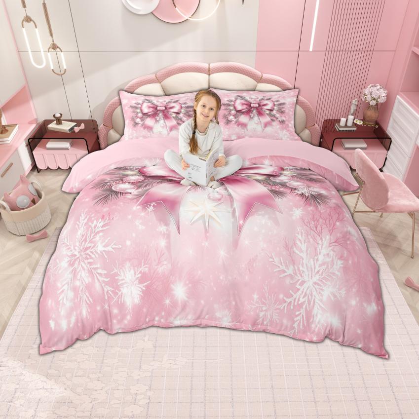 

Homewish Cute Bow Knot Duvet Cover Set for Girls, Princess Style Bedding Set, Bowknot Bow-Tie Quilt Cover Set DE XS 100x135cm 2pcs&set