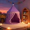 Children's Peach Skin Velvet Yurt Tent - Purple & White Playhouse Castle