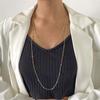 Vintage Silver Color Round Bead Necklace For Women Girls 2026 Fashion Multi Layered Long Sweater Chain Necklace Charm Jewelry