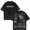 Resident Evil Biohazard Leon Kennedy Oversized T Shirt 100% Cotton Vintage Washed T-shirt for Men Women J167 BACK