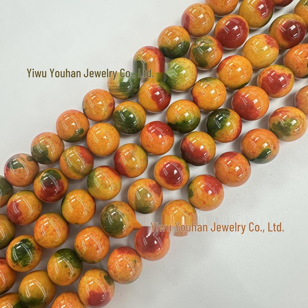 14mm Natural Planet Earth Agate Round Beads for DIY Jewelry