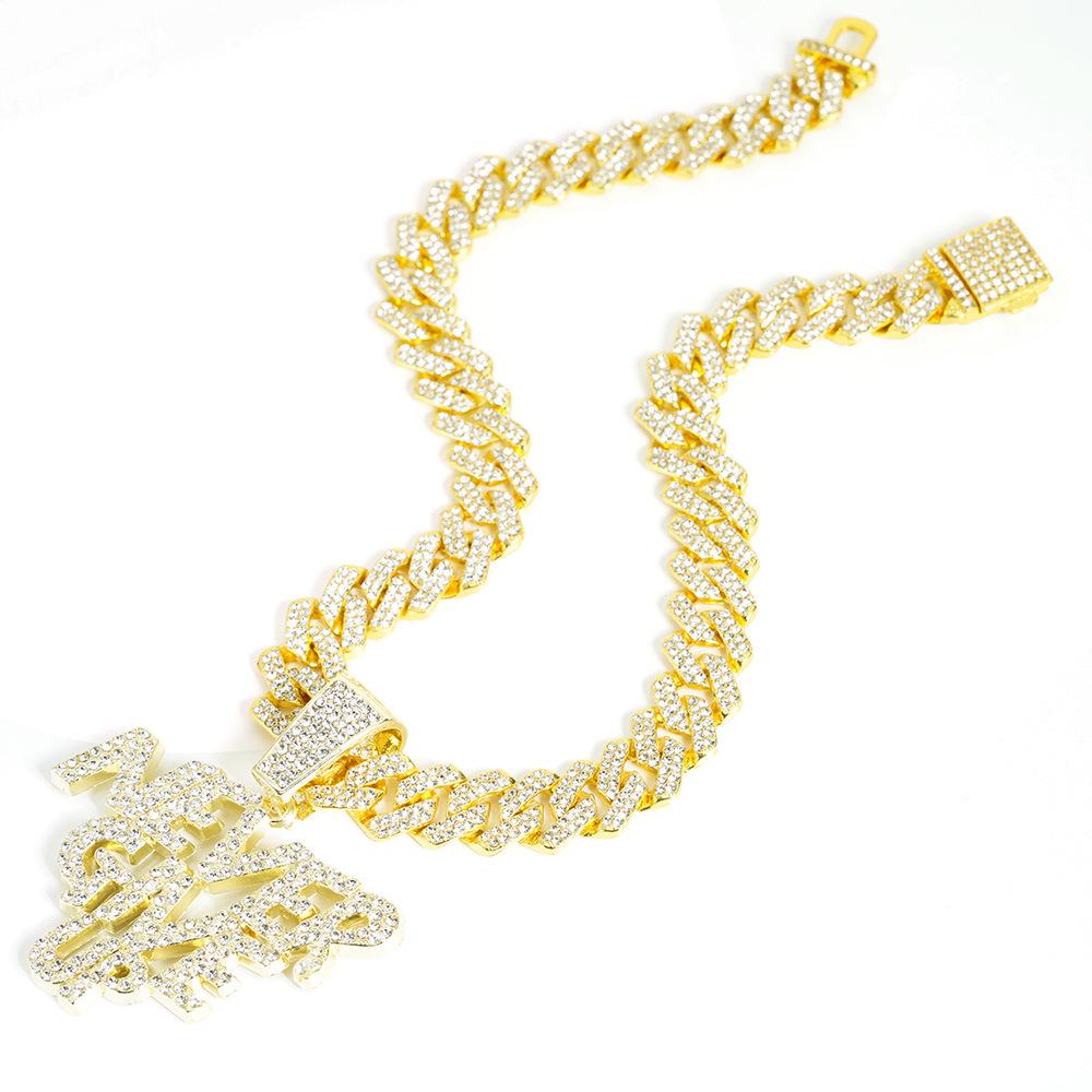 European-American Exaggerated Hip Hop Rhinestone Pendant Jewelry for Men & Women
