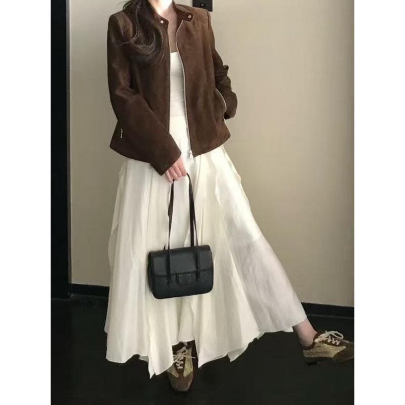 26P Preppy CoCo Genuine Leather Underarm Baguette Handbag