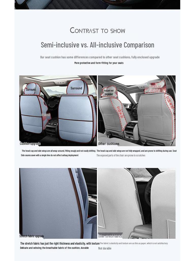 Citroen Car Seat Cushion - Versailles, C5, Elysee, Fukang, C4, Sega, C3-XR - Linen Seat Cover
