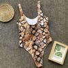 Swimwear Women's Snakeskin Tight-fitting One-piece Printed Sexy European and American Swimsuit