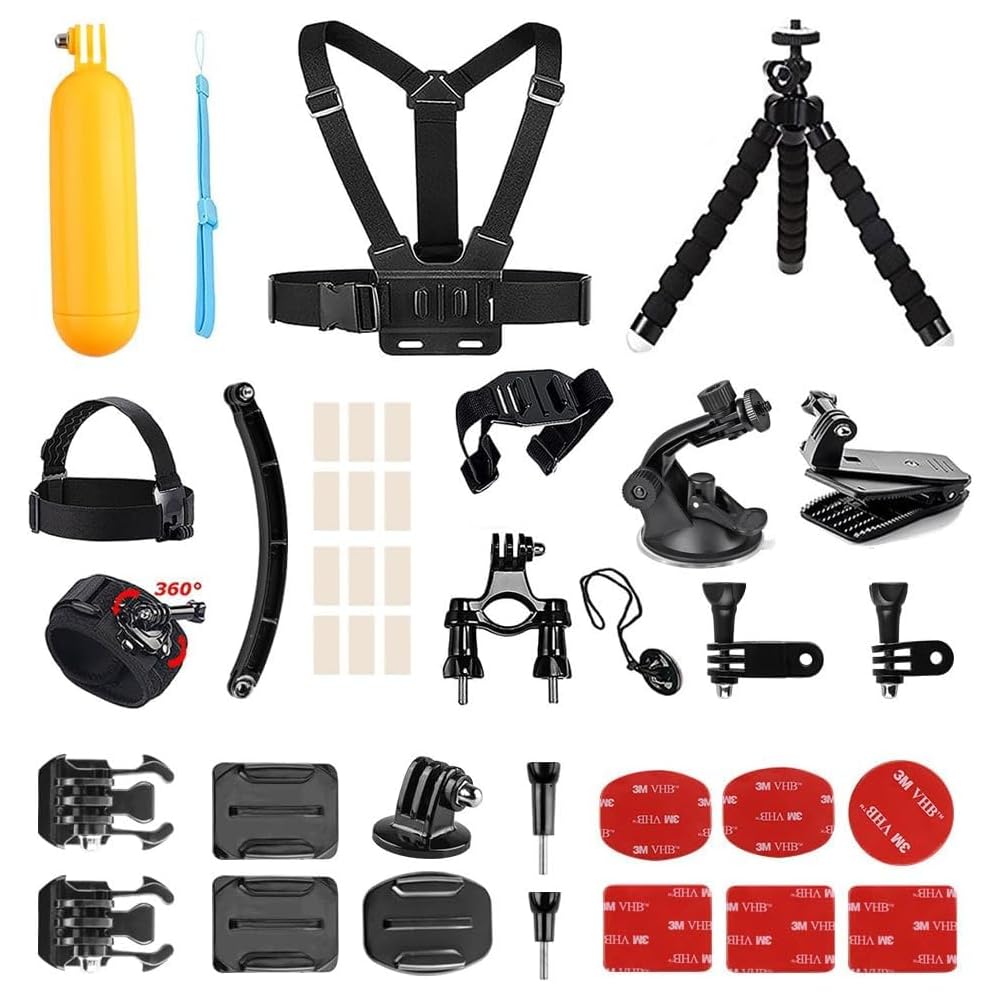 AKASO 14-in-1 Sports Camera Accessory Bundle Kit for GoPro Hero and AKASO DRAGON TOUCH Action Cameras