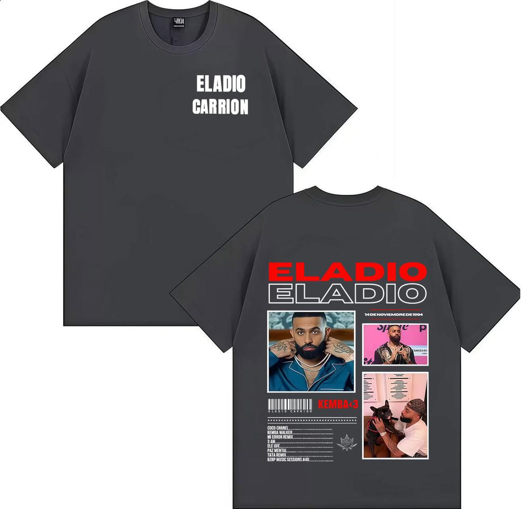 Rapper Eladio Carrion New Album Cover Print Harajuku Short Sleeve T Shirt Hipster Mens Tee Shirt Oversized Casual Tops Fans Gift