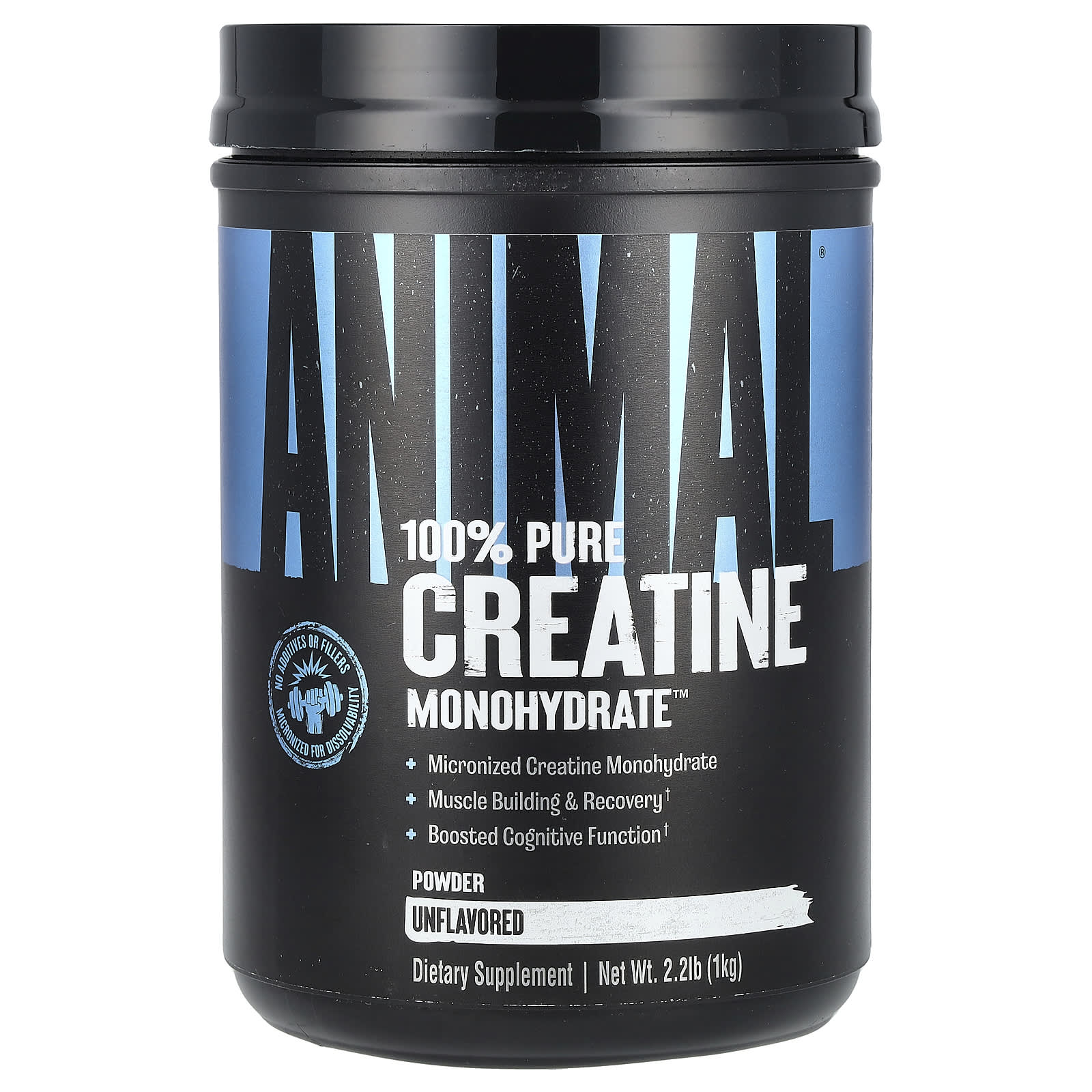 

Animal, micronized creatine, monohydrate powder, unflavored, 2.2 lb (1 kg)
