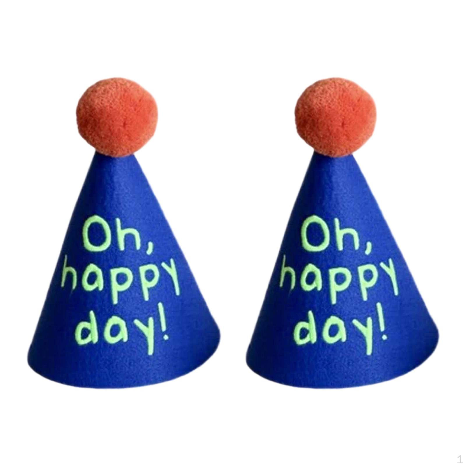 

Birthday Hat Conical Felt Party Decoration Keepsake for Celebration Anniversary синий