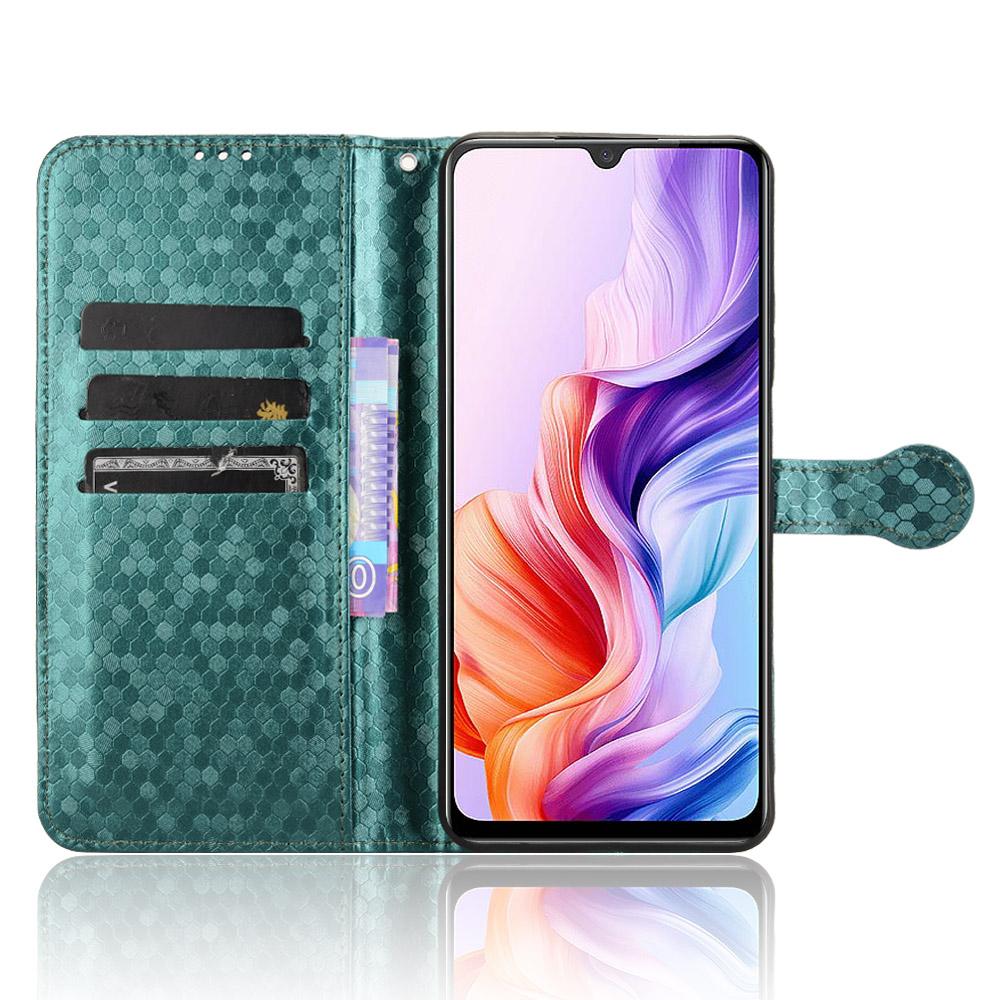 

For ZTE Blade V70 Max Wallet Case Dot Pattern Imprint PU Leather Phone Cover Black
