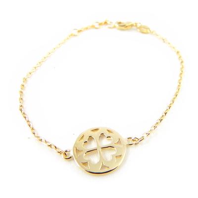 [H5522] - Gold Plated 'Clover' Bracelet