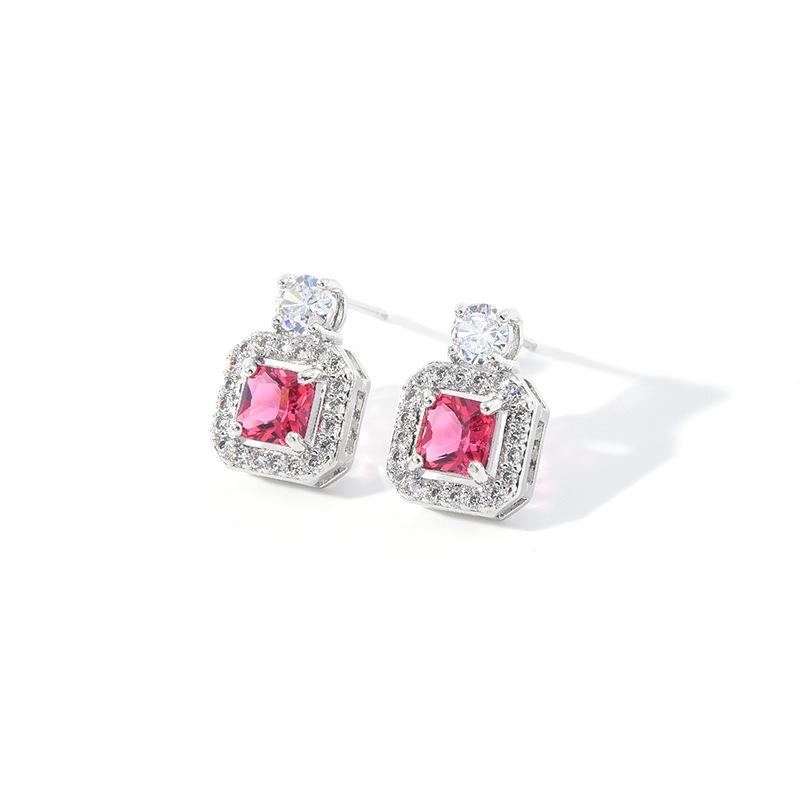 Summer New High Carbon Diamond Earrings with Diamond Encrusted Earrings