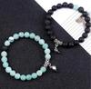 Hot Sale 2Pcs/Set Beads Bracelet For Lovers Natural Stone Distance Heart Magnet Couple Bracelets Friendship Fashion Jewelry Gift
