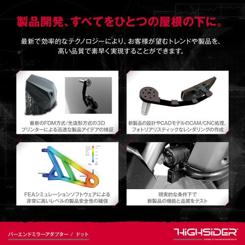 Daytona HIGHSIDER Motorcycle Bar End Mirror Adapter Left and Right Set Universal Type Compatible with Handlebar Inner Diameter 12-22mm Dot Black 96706