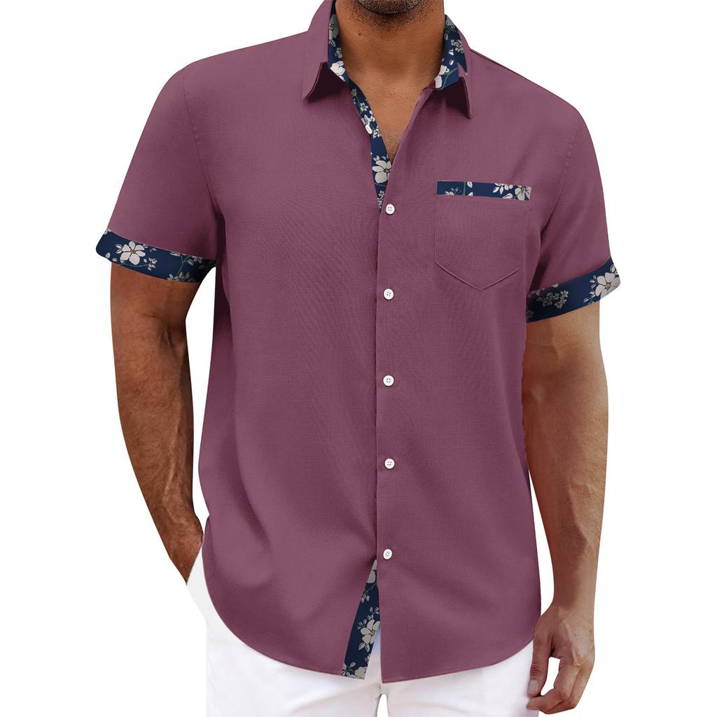Hawaiian Shirt For Men, Men's Vintage Button Down Bowling Shirts Short Sleeve Summer Beach Shirt