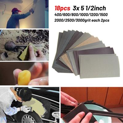 Conjunto de Lixas para Uso Úmido/Seco Multiuso Pacote com 18 Peças para Polimento e Lixamento Precisos 400600800100012001500200025003000grãos