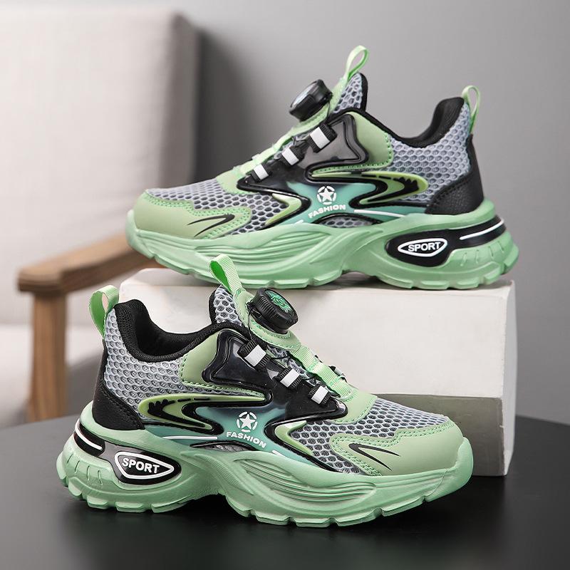 Men's middle-aged and older children's mesh hollow children's sports shoes boys' casual running shoes tide