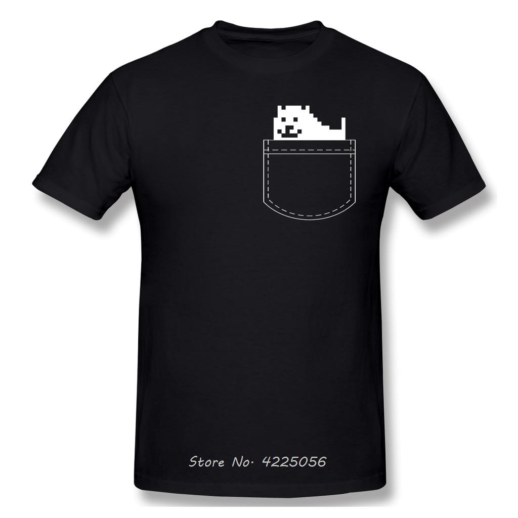 Undertale Dog Pocket T Shirt Popular Men's Short Sleeve Men White Printed Tshirt Summer TShirt Cotton Tops