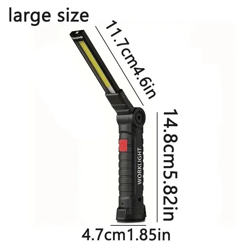 COB LED Folding Flashlight Portable Magnetic Work Light Lantern USB Rechargeable Waterproof Emergency Repair Camping Torch Lamp