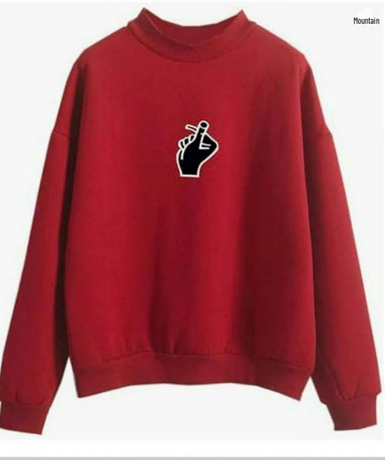

American Heart Gesture Crewneck Sweatshirt - Versatile and Comfortable for Autumn and Winter Small вино красного