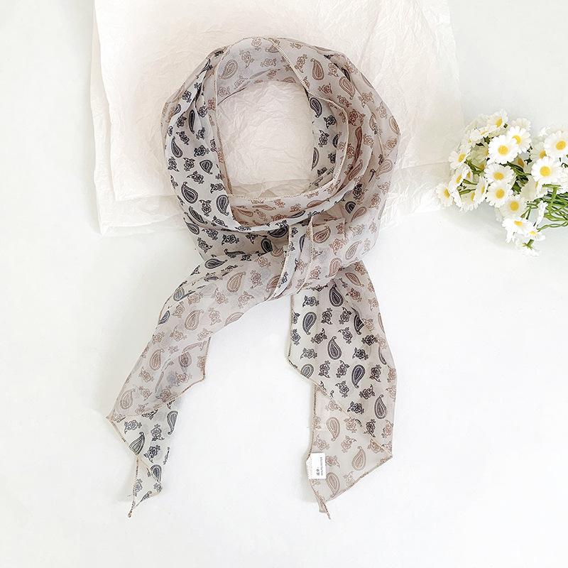 Nischenstilvoller Seiden-Farbblock-Schal - Vielseitiges dünnes Band für Hals oder Taille