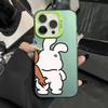 Cute Rabbit Bear Couple Design TPU Basic Phone Case For iPhone 16 15 Pro Max 14 13 12 11 XS X XR 7 8 Plus 16E Matte Hard Cover