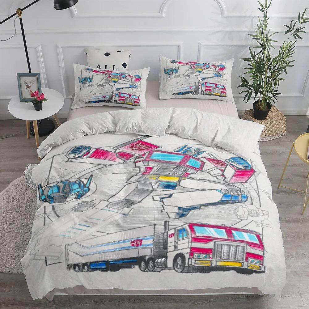 

097 Shin Geter Robot Soft with Soft Fabric Duvet Cover Set King Quen Double Ful Twin Single Sized Dimensions Bed Linen Set 135*200cm Eu-Single
