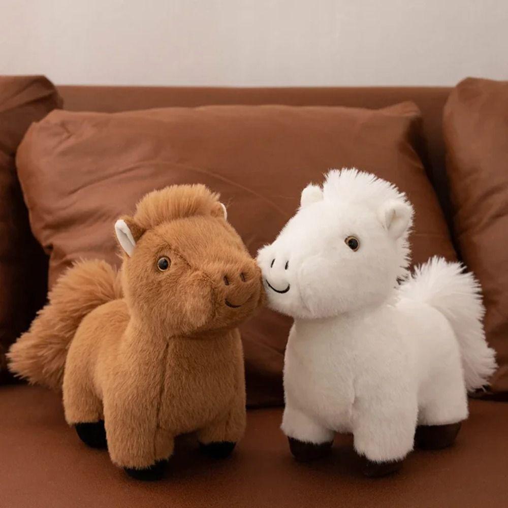 Long Mane Foal Plush Doll Simulation Cartoon Horse Stuffed Toy Horse Plush Keychain  Children