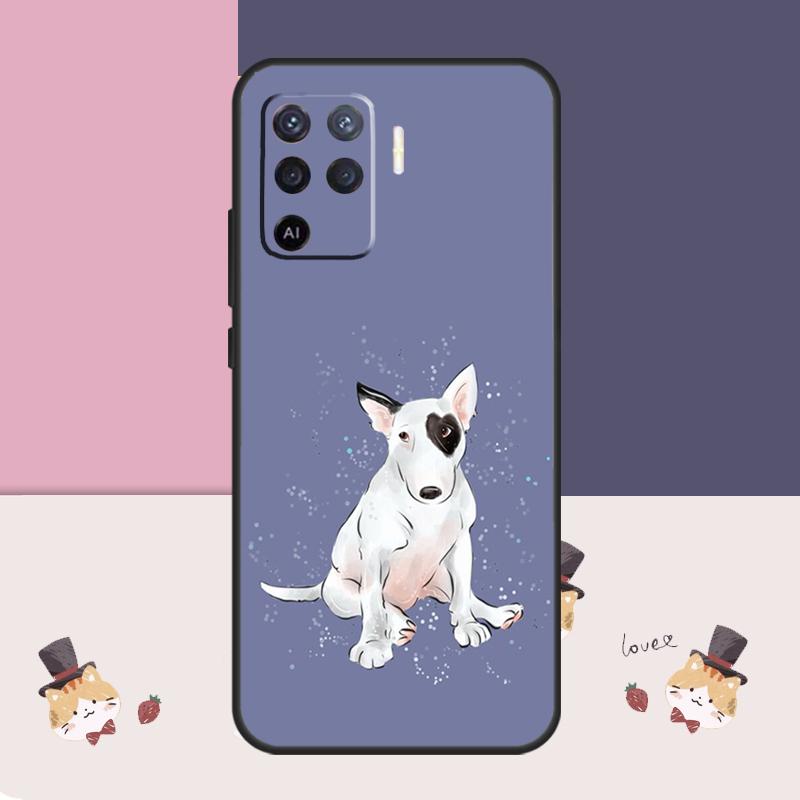 English Bull Terrier Dog Case For OPPO A78 A98 A58 A18 A96 A76 A16 A17 A77 A15 A5 A9 A74 A94 A52 A72 A53S A54S A57S