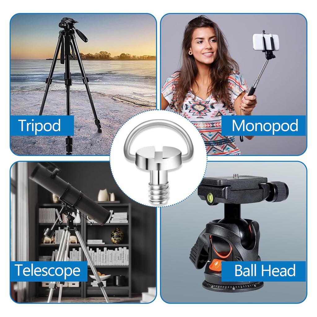 20/10/1PCS Stainless Steel 1/4" Tripod Screw Mounting Screw Adapter Quick Release Camera Screw for Camcorder Tripod Monopod