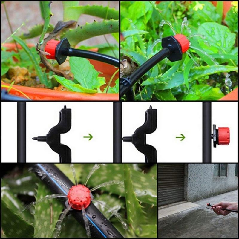 Plastic Adjustable Irrigation Drip Emitter Set With Adjustable Flows For Precise Plant Watering And Water Conservation