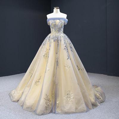 Elegante Trouwjurk met Eén Schouder en Pofmouwige Rok - Stijl voor Bruid & Avondgastvrouw 2026