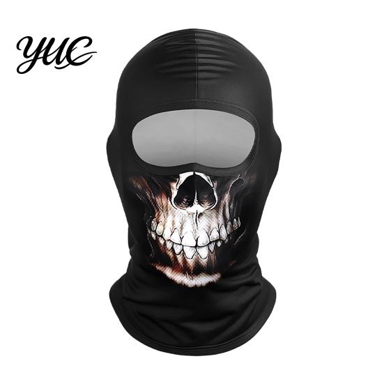 Elastic Face Shield Skull Print Mask for Motorcycle Riding, Windproof Velvet Ski Riding Balaclava, Neck Gaiter Cover Outdoor Sports Cycling Thermal