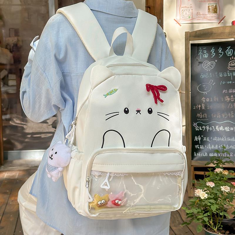 New High-value Fresh and Cute Animal Pain Bag Schoolbag Casual Simple and Light Commuting Versatile Backpack