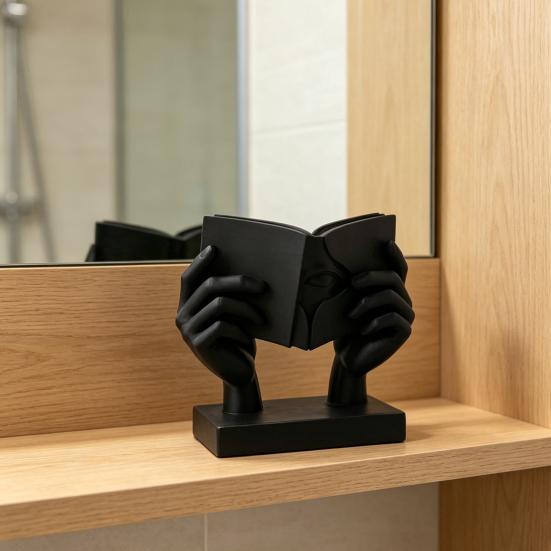 3D Printed Abstract Face & Hand Reading Sculpture Modern Minimalist Art Figurine Exquisite