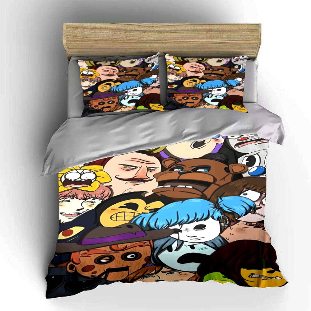Cartoon faces, animals, emojis. Bedding sets Duvet cover sets Duvet covers Pillowcases(1 * Duvet Cover 2 * Pillowcases without duvet insert)