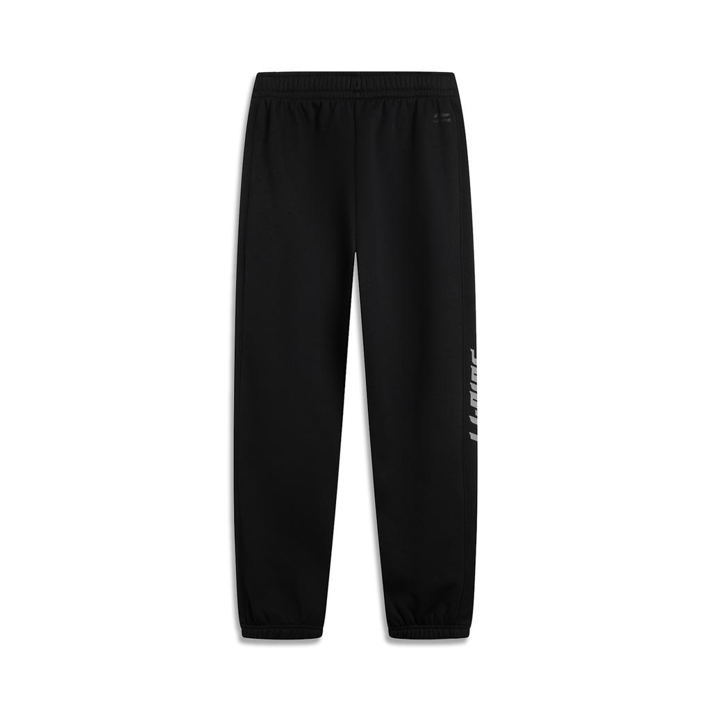 Li-Ning Comfortable Loose Fleece Lined Warm Cuffed Versatile Knitted Sports Pants Men bottoms Black AKLV993-1