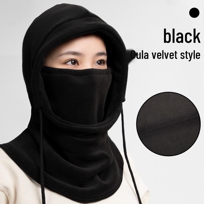 

Зимовий вітрозахисний лижний светр та маска для обличчя для велоспорту на відкритому повітрі чорний