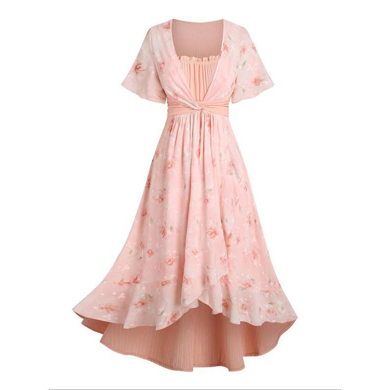 Floral Ruffle Midi Dress C33884 2XL