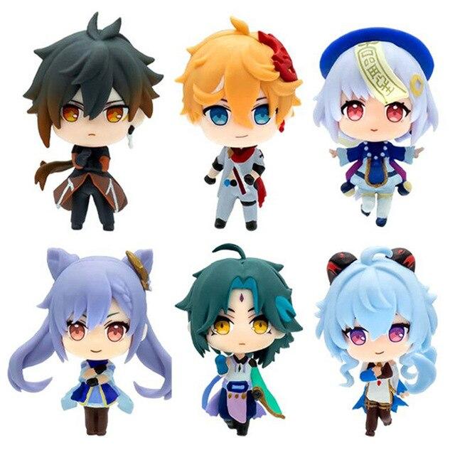 25cm Genshin Impact Figurine Hu Tao Figure Game Genshin Impact Keqing Amber Klee Mona Figma Figurine Model Toys